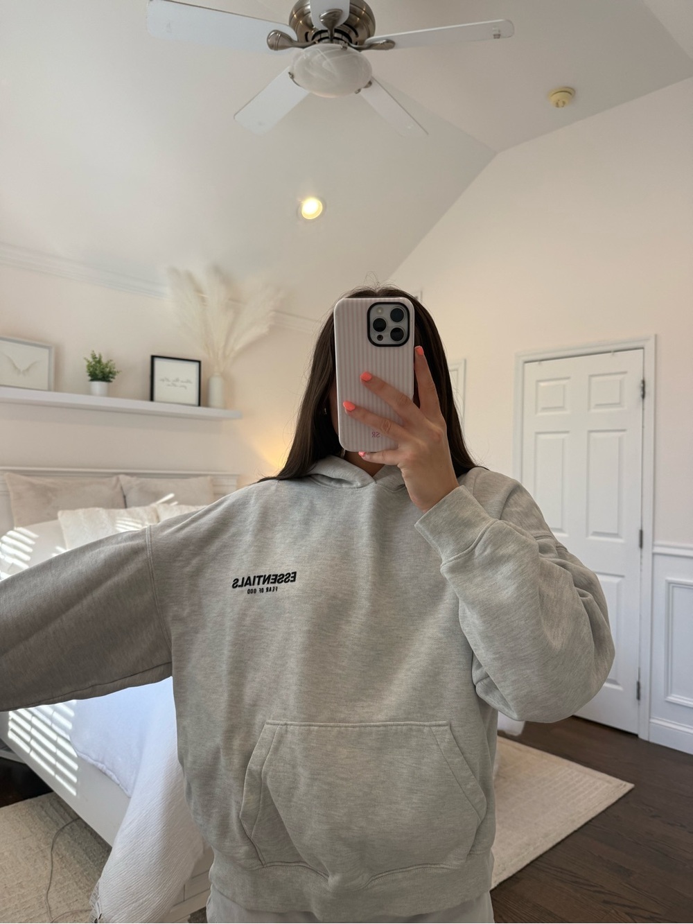 Essentials Light Grey Pullover Hoodie
